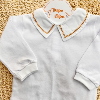 body gola bordada- trigo mostarda